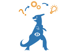 dinosaure bleu se pose des questions